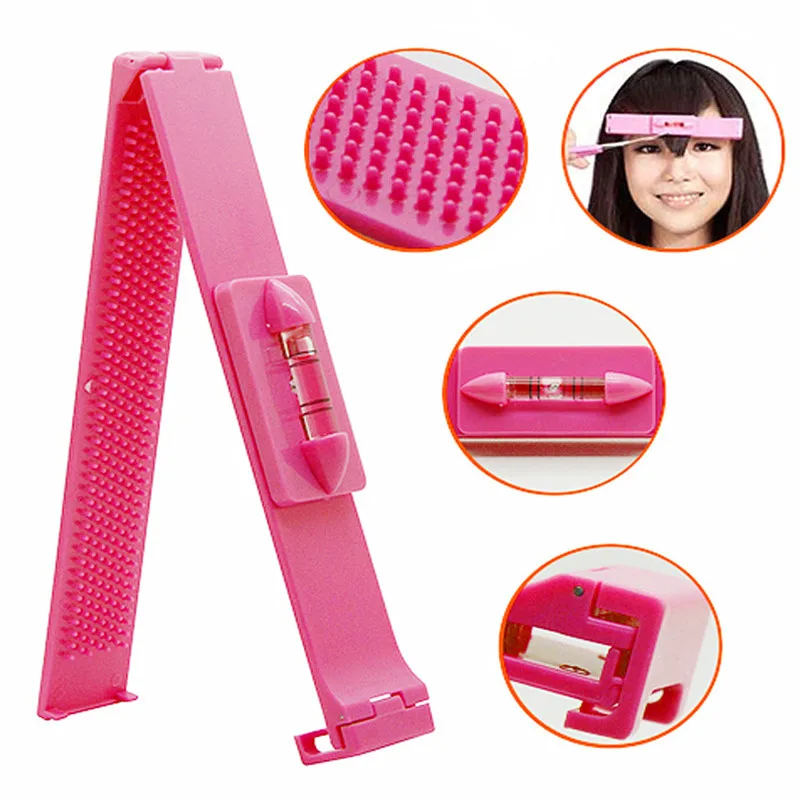 

1 Set Pink Color DIY Hairdresser Modeling Style Tool Bang Pure Artifact Oblique Fringe Best Gift For Women