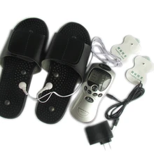 Электронный вибрирующий кровообращение Tens блок Иглоукалывание Цифровая терапия машина с массажными тапочками ног/обувь