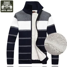 AFS JEEP Marke Strickjacke der Männlichen männer Pullover Winter Warme Fleece Pullover Gestreiften Standard Wolle Pullover herren Rollkragen Pull Homme