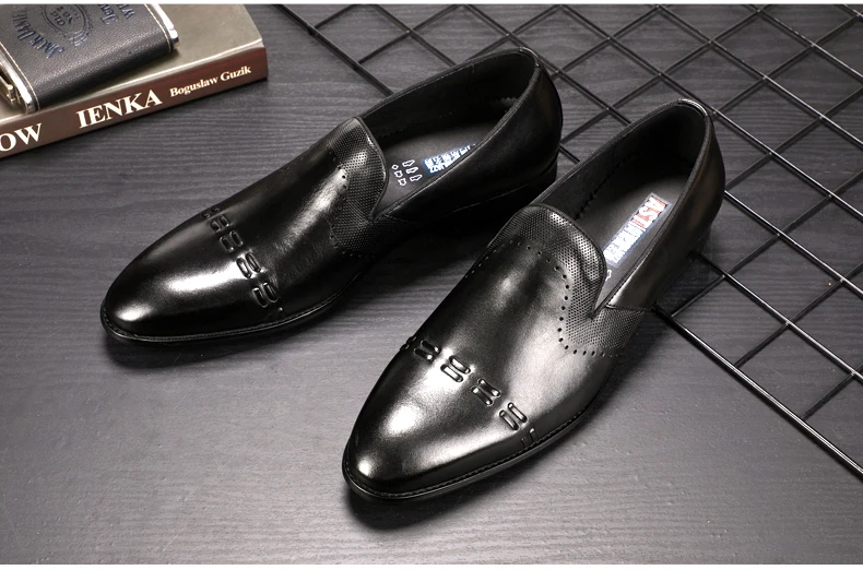 Men's Leather Casual Shoes Formal Oxfords Shoe Moccasins Men's Leather Brand Casual Genuine Leather Shoes Men 2018 Brogue Shoe   (3)