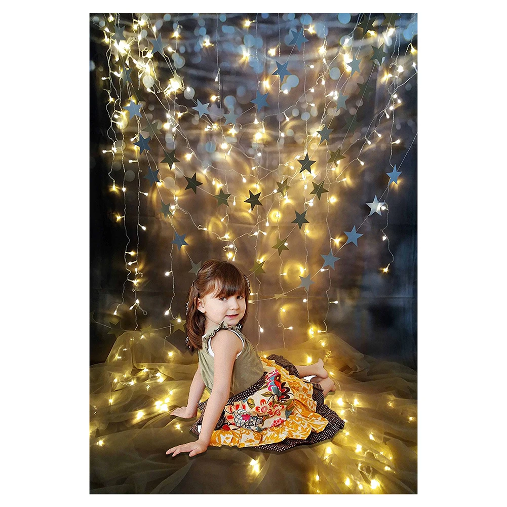 5x7ft звезды освещение Блестящий Фон для фотосъемки для детей