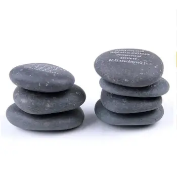 

1pc Natural River Stone Carved Energy Power Inspirational Words Lettering for Home Garden Decoration
