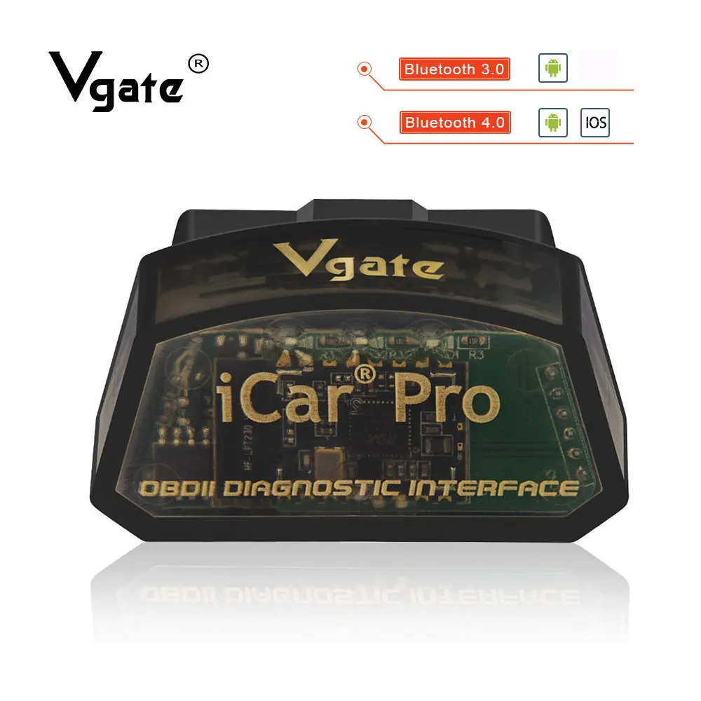 Vgate icar pro OBD2 ELM327 Bluetooth Автомобильный диагностический OBD OBD2 сканер elm 327 OBDII считыватель кодов odb2 диагностический адаптер Лидер продаж