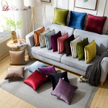 

LeRadore Luxury Solid Italian Velvet Cushion Cover Throw Pillow Covers Home Club Company Decorative Textiles 50*50cm 60*60cm