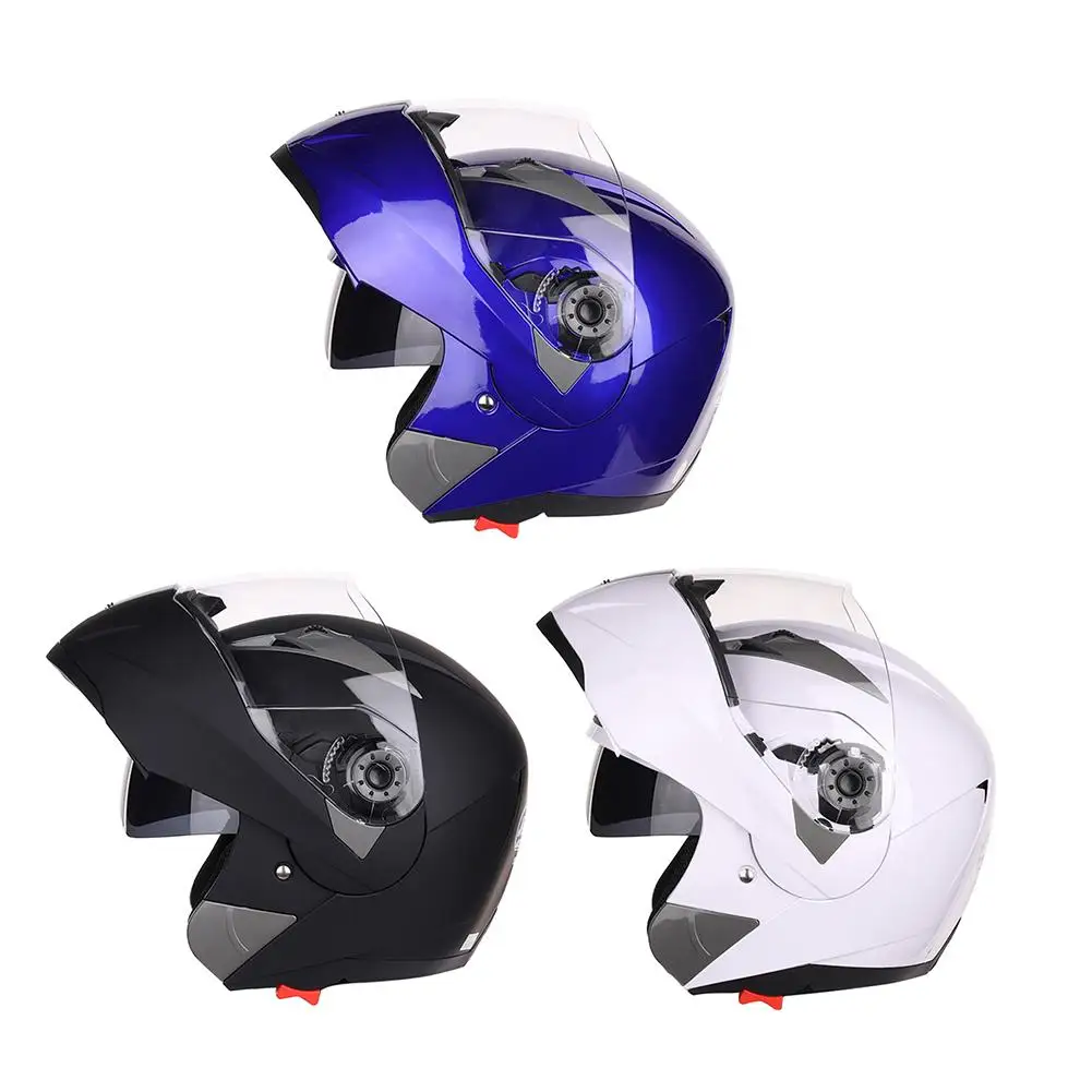 Мотоциклетных шлемов кожаный чехол из искусственной кожи(двойные забрала шлем Гонки анфас Moto Casco SizeM-2XL мотоциклетных шлемов+ Кепка от пота Анти-туман