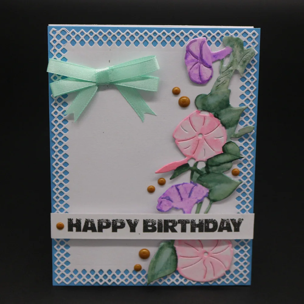  Flowers Metal Cutting Dies Scrapbooking Embossing Stencil Card Making Morning Glory Border Cut Die  - 32903819743