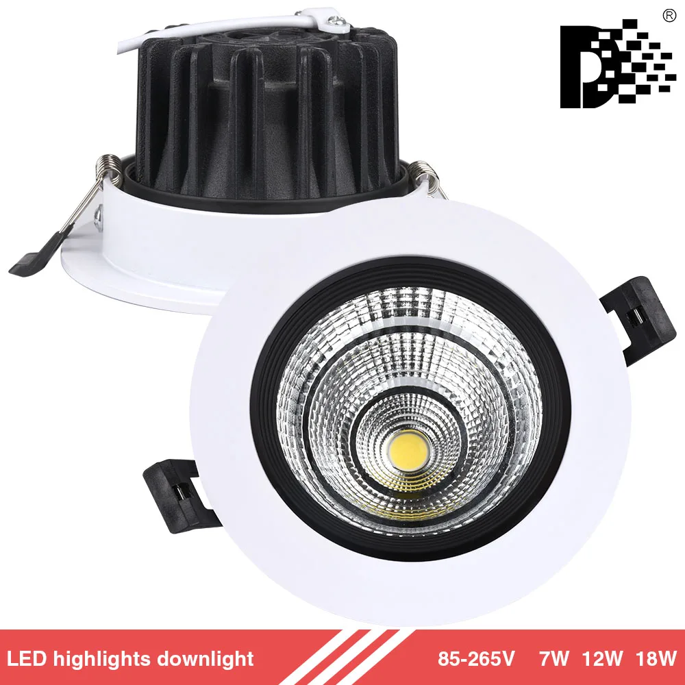 

6W 9W 12W 15W Epistar Led Downlight Dimmable 220V 110V Led ceiling lamp lights Recessed downlight cob spot lamps led lighting