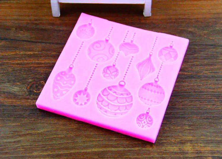 

Kitchen DIY Creative 3D DIY Silicone Mold Fondant Christmas Decorative Ball Silicone Mold Chocolate Fondant Cake Mold A808