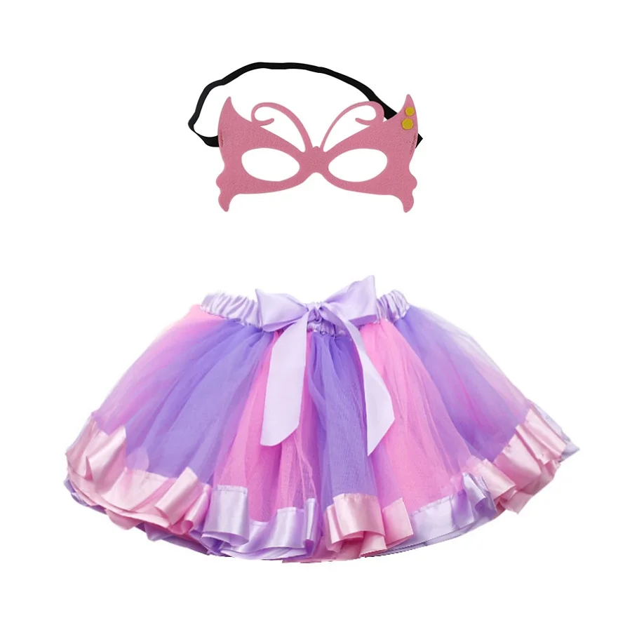 Специальная фатиновая юбка для девочек, маска сова, танцевальное платье для девочек, летние вечерние платья принцессы, детское платье феи, юбка для танцев - Цвет: Оранжевый
