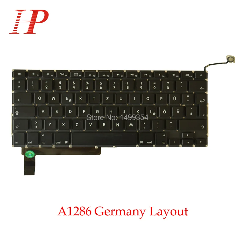 Genuine A1286 Germany Keyboard With Backlight For Apple