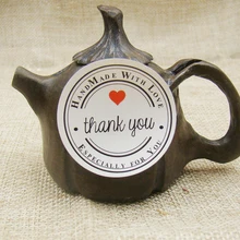 240 шт 3,5 см круглая форма белый/крафт стикеры этикетки Индивидуальные Спасибо Печать этикетка стикер, подарок стикер s "с принт красное сердце