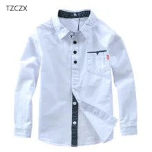 TZCZX/Лидер продаж; Детские рубашки в европейском и американском стиле; хлопок; однотонные Детские рубашки; одежда для От 4 до 12 лет