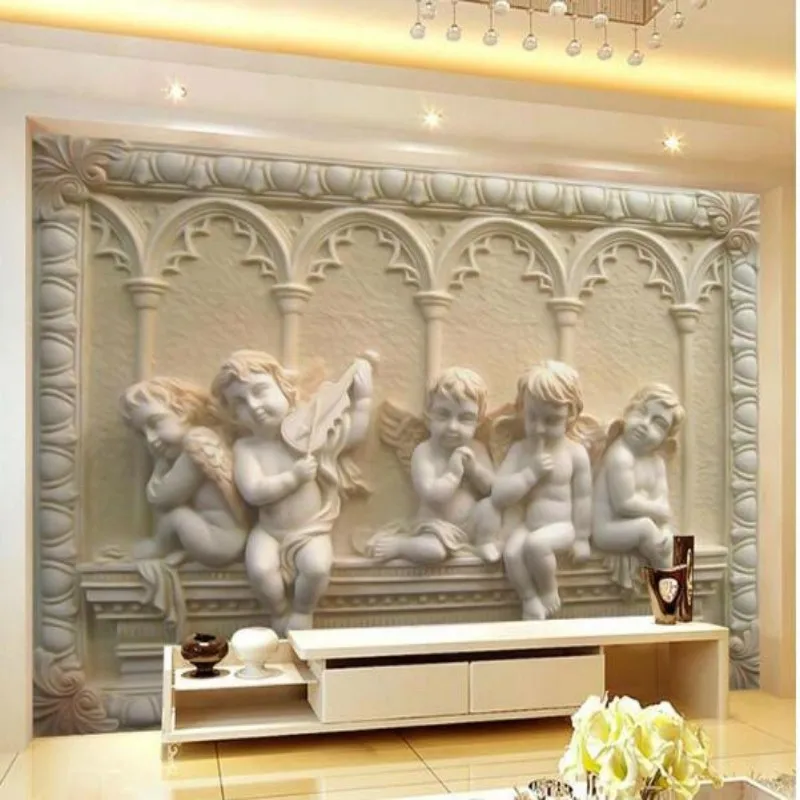 

Beibehang European angel wallpaper 3D wallpaper living room 3d wall wallpaper papel de parede para quarto wallpaper wall 3d