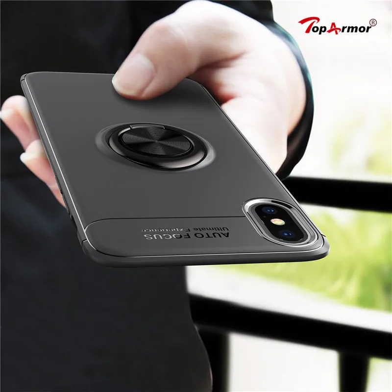 

For iPhone 5 5S SE 6 6S 7 8 X Case Magnetic Car Holder Case For iPhone 6 6S Plus 7Plus 8Plus Cover 360 Rotating Finger Ring Case