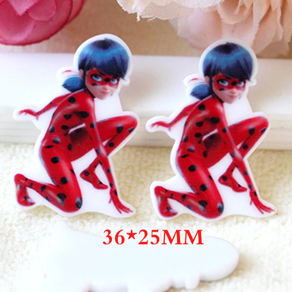 

50pcs/lot 36*25MM Kawaii Cartoon Girls Resins Flatback DIY Crafts Hair Bow Planar Resins For Home Decoration Accessories DL-786