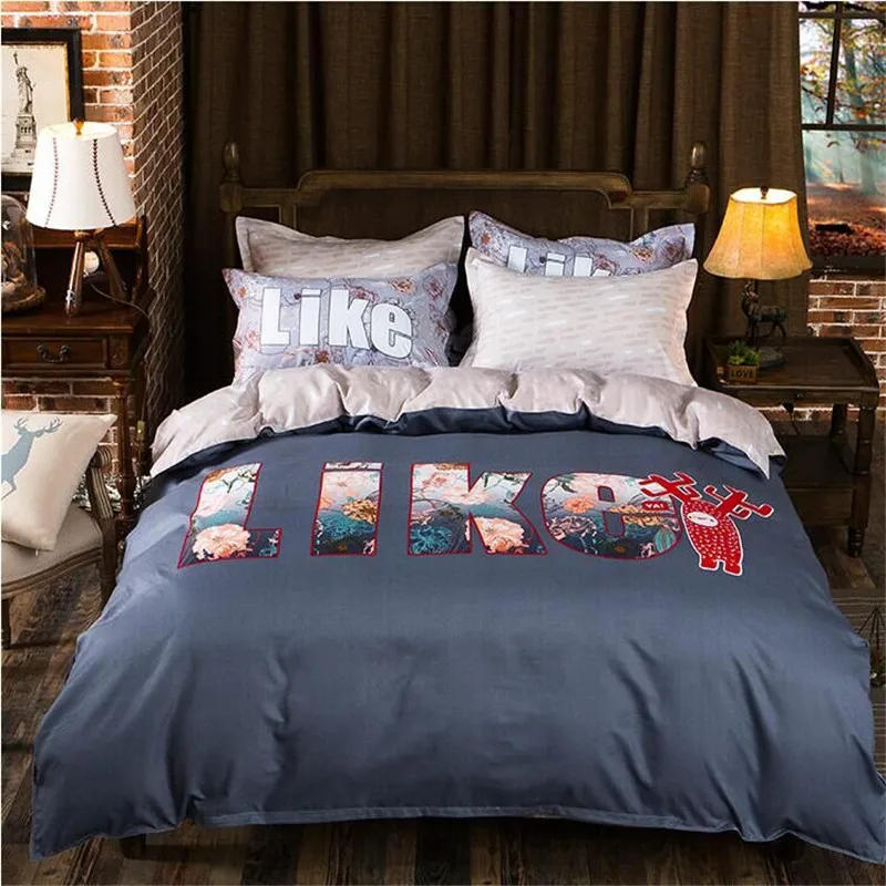 

Bedding set King size Single Double Duvet Cover Roupas de cama Tree Plant Fashion cartoon The letter Doraemon Autumn Boy XHS0038