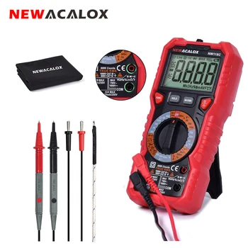 

NEWACALOX NCV Multimeter Portable Smart Indicator Backlight Digital LCD AC/DC Voltage Current Temp Transistor Tester Flashlight