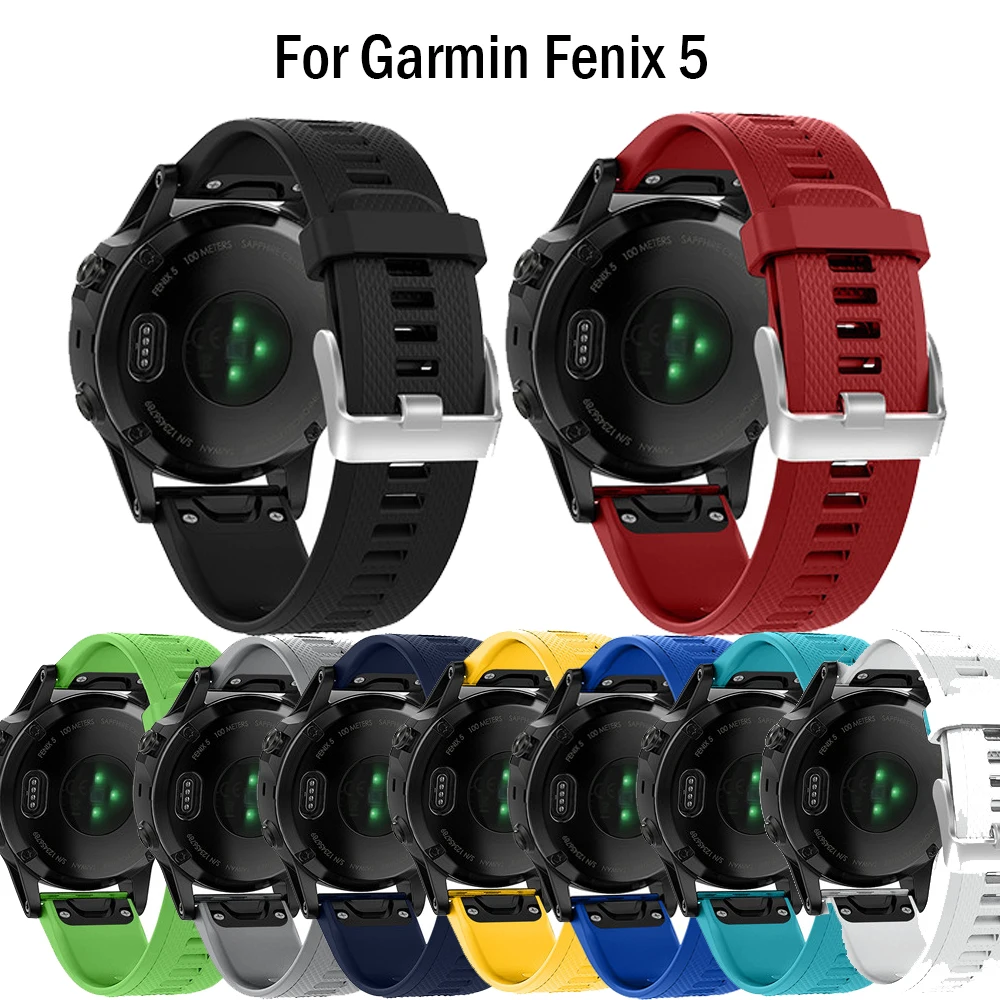 26 22 20 мм ремешок для Garmin Fenix 5X5 5S Plus 3 3 HR Forerunner 935 часы Quick Release силиконовые легко подходят ремешок на запястье