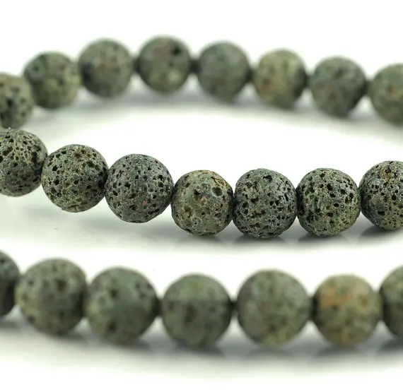14MM BLACK VOLCANIC BASALTIC LAVA GEMSTONE GRADE A ROUND 14MM LOOSE BEADS 16/"