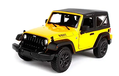 Maisto 1:18 Jeep Wrangler Willys литая модель автомобиля в коробке - Цвет: Цвет: желтый