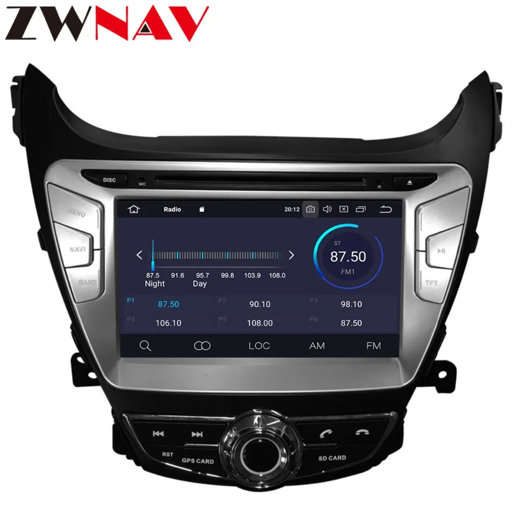 Perfect ZWNAV Android 9 With DSP Car DVD Player For Hyundai Elantra 2011-2016 Radio Ibiza GPS map Navigation with Mirroring link RDS PX5 3