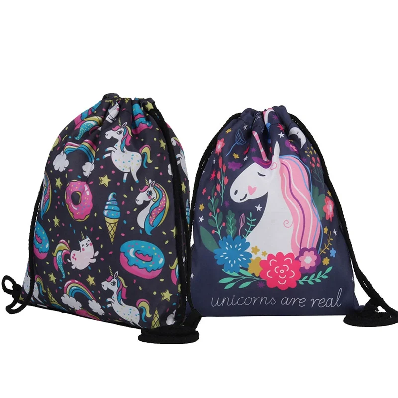 Fashion 3D Unicorn Backpack Rainbow College School Bag Girls Rucksack Satchel