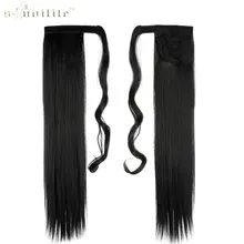 SNOILITE 26″ Synthetic Long Ponytail Clip In Pony Tail Hair Extensions Wrap on Hairpieces Straight Hairstyles