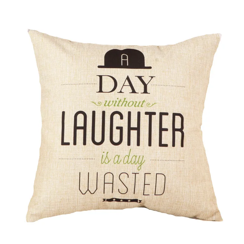 Fashion Letter Cushion No Inner Design English Words Polyester Cotton Home Decor Sofa Car Seat