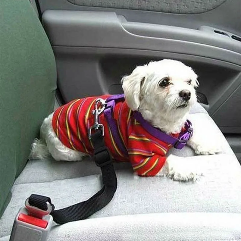 400 шт/партия Регулируемый для собаки кошки безопасные поводки сиденье автомобиля Страховочная привязь с ремнем безопасности, изготовлено из нейлоновой ткани