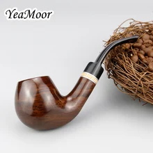 Высший сорт трубка из черного дерева ручной работы изогнутая курительная трубка аксессуары для табака 9 мм металлический фильтр кольцо табачная трубка 10 инструментов