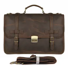 Crazy Horse Leather Retro Laptop Bag Casual Unisex Handbag Postman Briefcase Shoulder Bag Messenger bag 7397- man canvas with crazy horse luxury cowboy oil skin leather bags briefcases and male bag retro single shoulder bag messenger bag