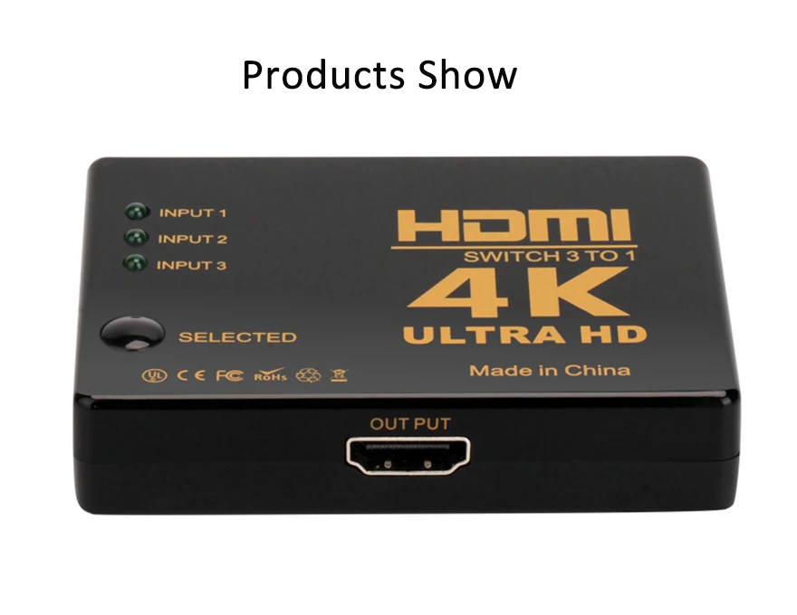 HDMI переключатель 3 в 1 компьютер 4K разъем 3 в 1 выход HDTV видео дистрибьютор сплиттер 1080 P/4 K* 2K вход/выход HDMI