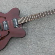 Красное дерево hofner Стиль Полу полый корпус гитары, черный аппаратный Tuneomatic/стоптейл мост, прямо с завода