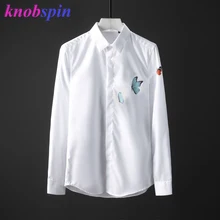 Цветная 3D рубашка с принтом бабочки мужская с длинным рукавом отложной воротник Тонкая Повседневная Женская сорочка homme Чистый хлопок плюс размер рубашки мужские