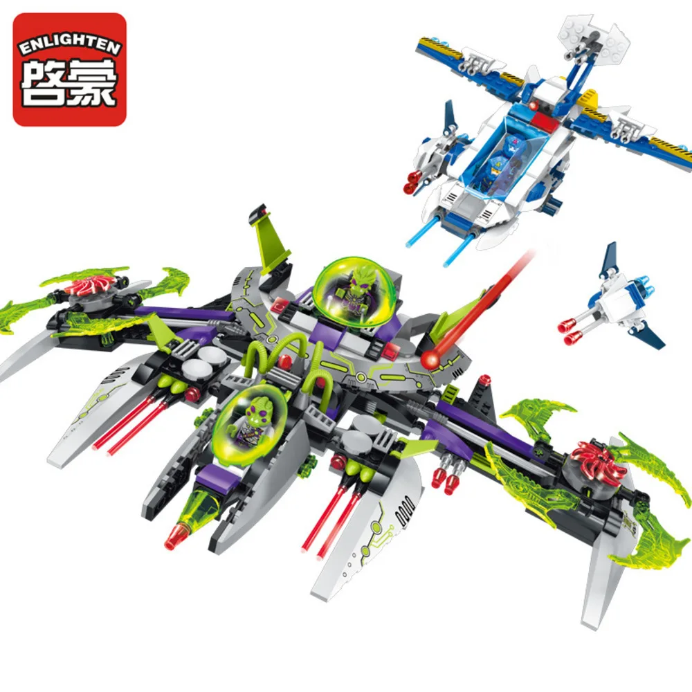 

ENLIGHTEN 704Pcs Space Adventure Series Blocks Toy for Children Bricks Chase Alien Commander Model Building Blocks Toys Kids