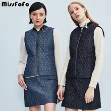 MissFoFo, женский пуховик на утином пуху, тонкий, без рукавов, для офиса, для девушек, пальто на молнии, хороший женский жилет, размер S-XXL