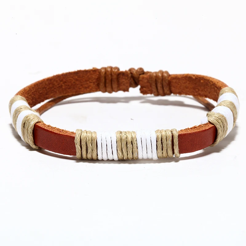 Mcllroy genuine leather bracelets rope belt chain wristband bangle adjustable trendy men bracelet jewelry joyeria dropshipping
