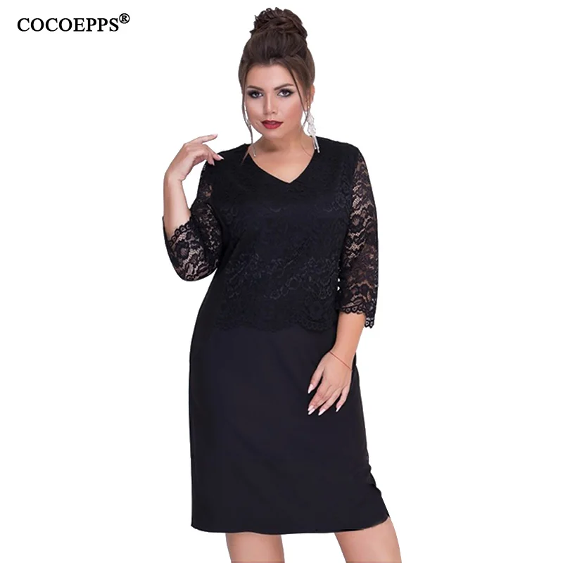 2019 Winter Large Size Lace Women Dress 6xl Bodycon v Neck Party Dress Big Size Office Work Dress Plus Size Dress 5xl vestidos 2019 Winter Large Size Lace Women Dress 6xl Bodycon v Neck Party Dress Big Size Office Work Dress Plus Size Dress 5xl vestidos