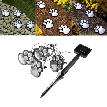 

4 Solar Bear paw shape Print Lights LED Solar Lamps Garden Outdoors Lantern LED Path Decorative Lighting Lamp