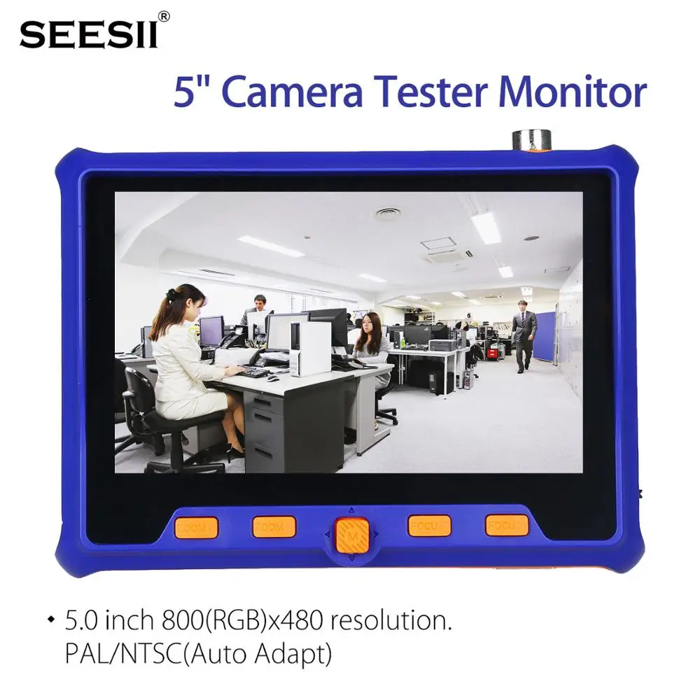 

SEESII 5" inch 1080P 3.7V Camera Tester Monitor TVI CVI AHD VGA CVI Test HDMI Audio Control PTZ Control LCD Screen W/BNC Cable