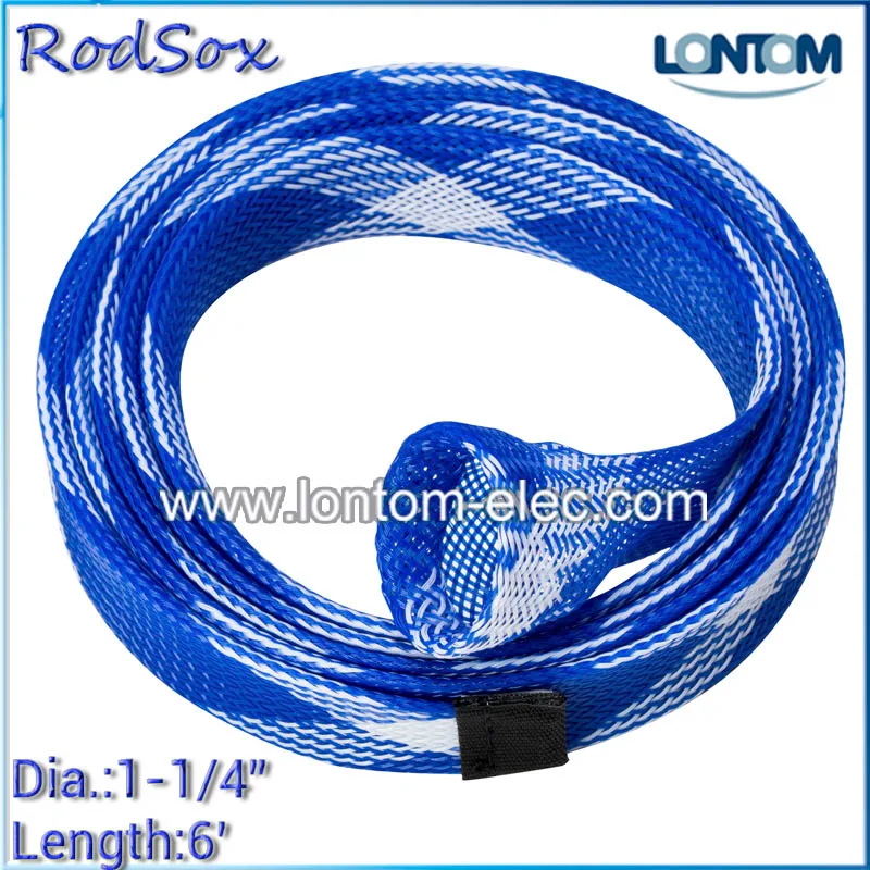 fishing rod cover blue & white