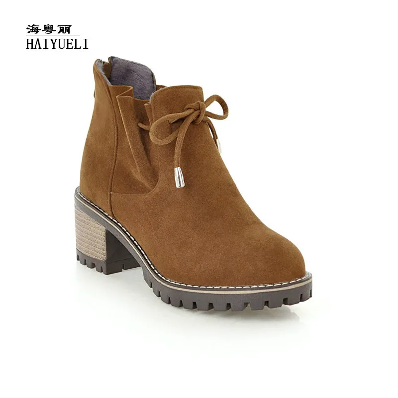 Fashion Women's Shoes Autumn Winter Boots Thick Heel High Heels Shoes Ankle Boots
