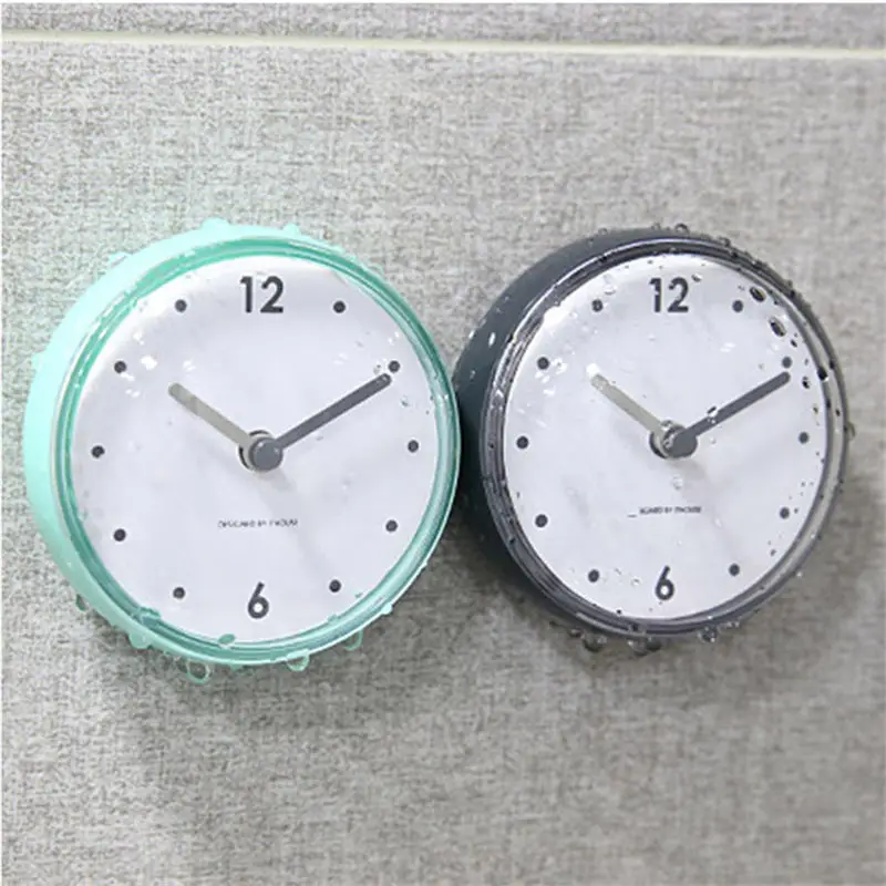 

Waterproof Suction Wall Clock Bath Shower Watches Clock Home Bathroom Kitchen Accessories Home Sticker Decortion 72*40mm