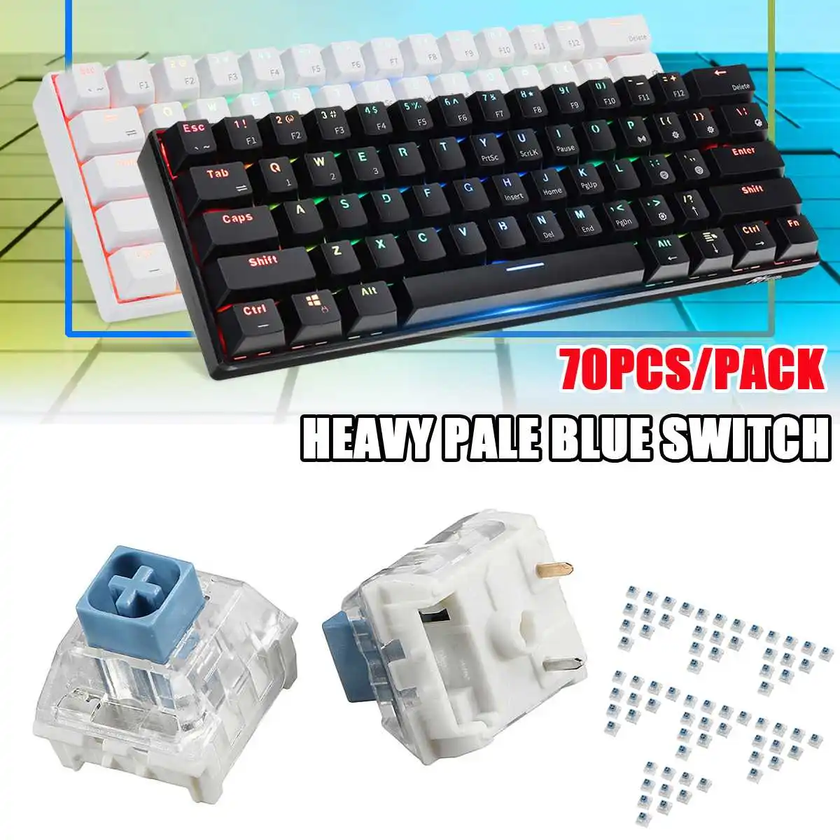 

70Pcs Kailh BOX Heavy Pale Blue Switch Keyboard Switches for Keyboard Customization DIY Keycap Switch Kailh BOX Gaming Switch
