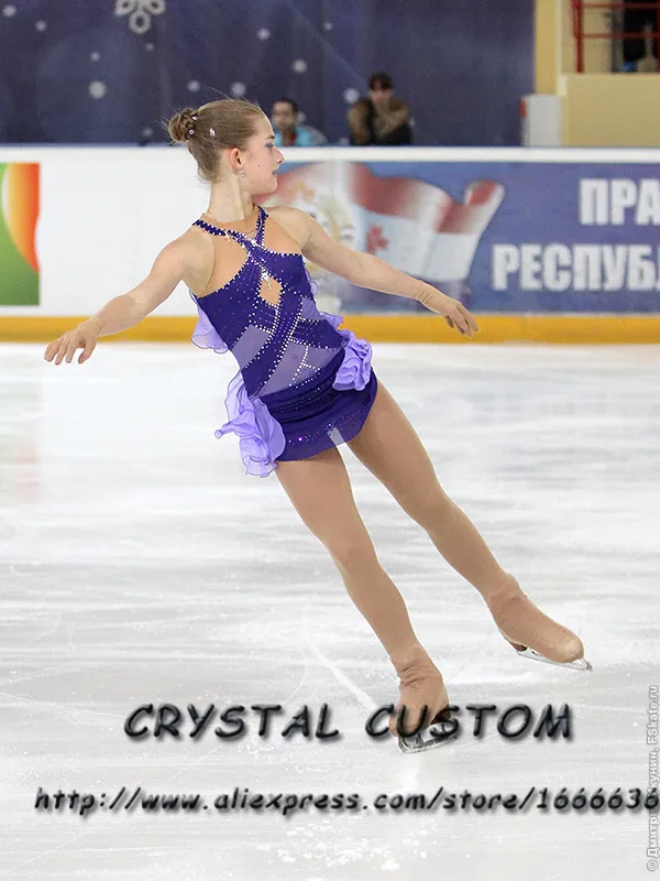 LIUHUO Ice Figure Skating Dress Girls Women Teens Stretchy Spandex Competition Wholesale 2 4 - View #10