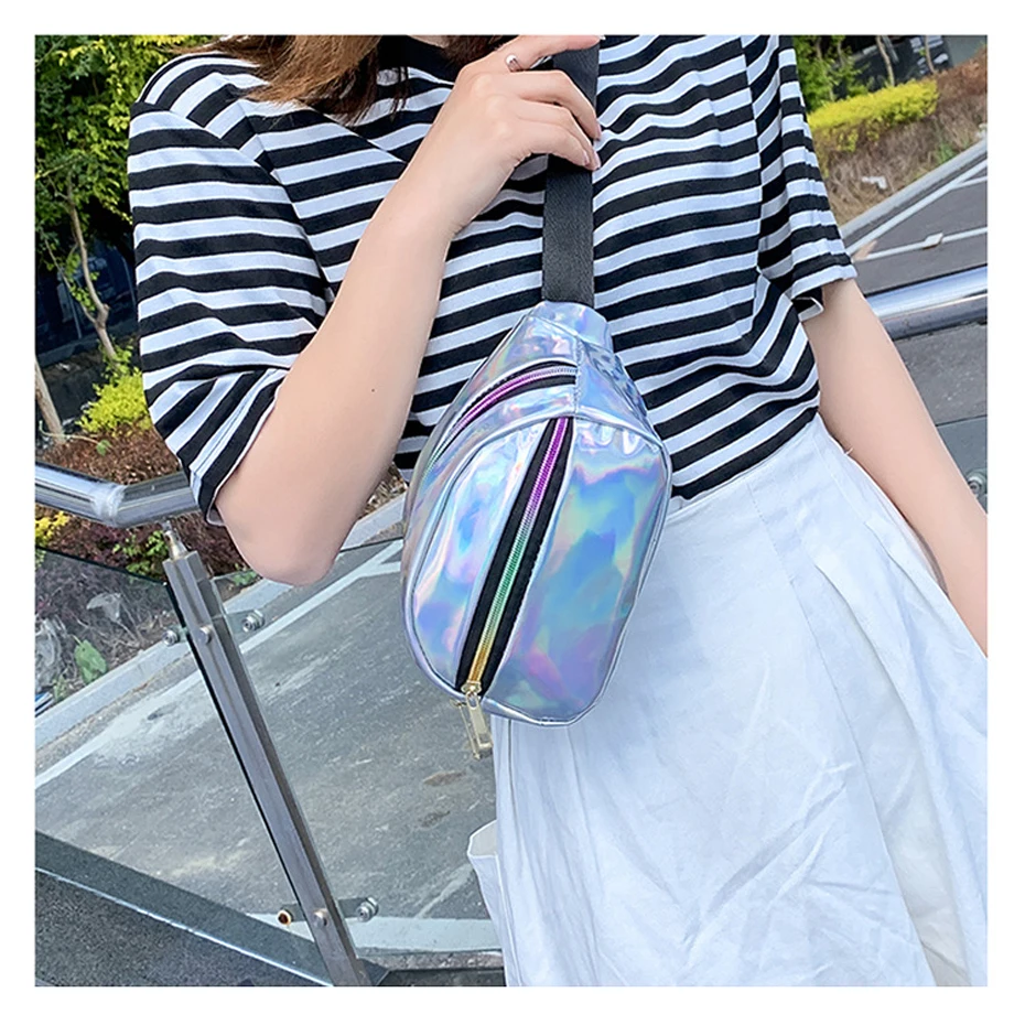 Free-Shipping- Laser-Waist-Packs-Bags-Women-Pure-Color-Fanny-Pack-Female-Belt-Bag-Black-PVC-Waist-Packs-Laser-Chest-Phone-Pouch-9