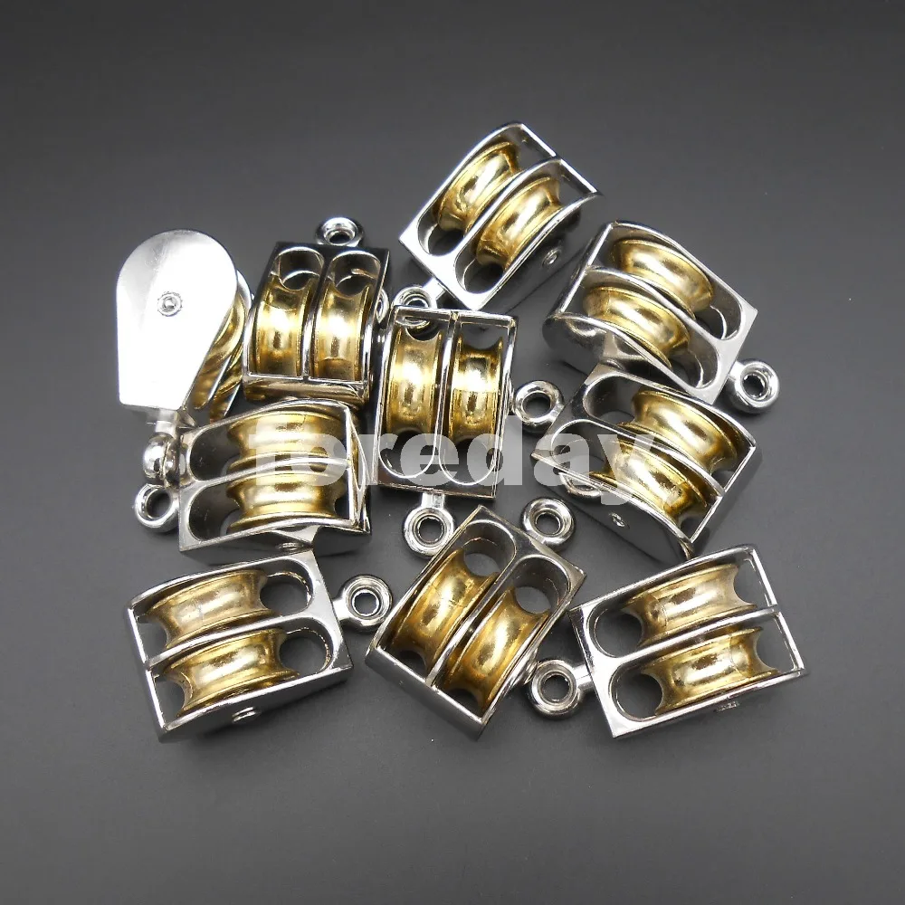 10PCS X 52MM Swivel Pulley Sheave Rigging Metal Lift Hoist Rope Hanging Lifting Wheel Fixed