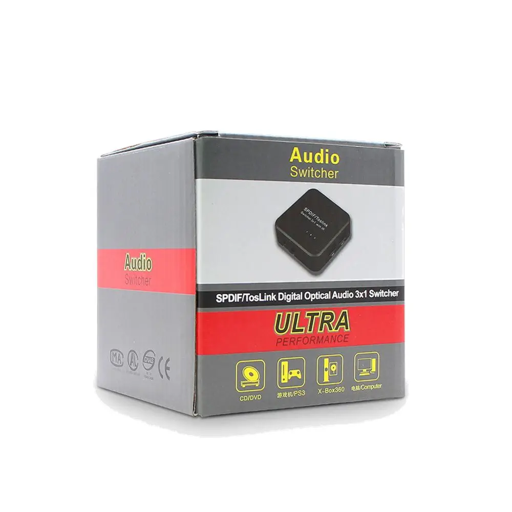 Новый цифровой оптический аудиопереключатель HD SPDIF/ TOSLINK 3x1 с пультом