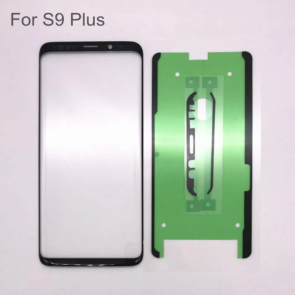 1 шт. AYJ внешнее стекло Замена для samsung Galaxy S8 S9 Plus ЖК-дисплей сенсорный экран передняя внешняя линза с клейкой наклейкой - Цвет: FG-S9Plus-1