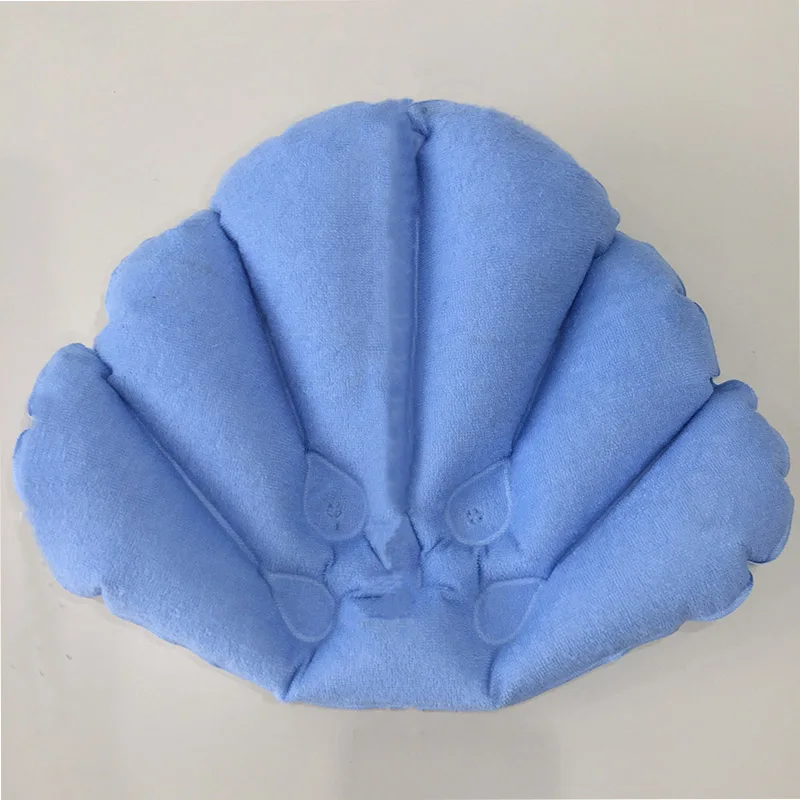 Home Bath Spa Neck Pvc Inflatable Bath Pillows Suction Cups Shell